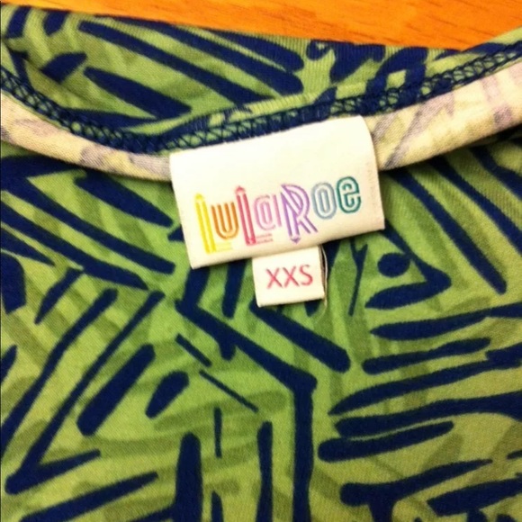 LuLaRoe IRMA XXS Green Blue - Picture 3 of 3